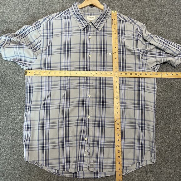 Quiksilver Mens Plaid Button-Up Shirt XXL Blue & Gray - Picture 5 of 5